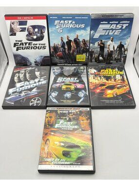 Fast & Furious DVD Collection Movie Lot Tokyo Drift Fast Five Fate of the Furiou
